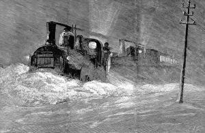 Images Dated 5th April 2004: Snow blizzard blocking the North Eastern train