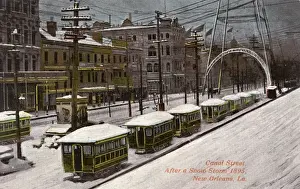 Deserted Prints: Snow in Canal Street, New Orleans, Louisiana, USA