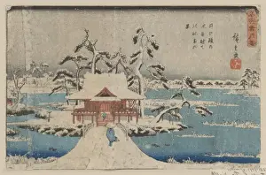 Benzaiten Prints: Snow scene of Benzaiten Shrine in Inokashira pond