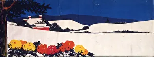 Cold Gallery: Snow scene with flowers in the foreground