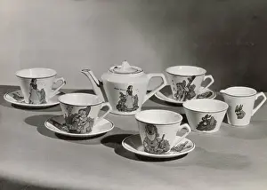 Ceramics Prints: This Snow White and the Seven Dwarfs doll's china tea set can be purchased at Selfridges or Harrods for a mere