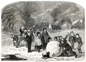 Snowballing Prints: Snowball fight 1857