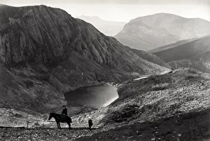 Snowdonia, Wales - ascent from Llanberis - man and horse Snowdonia, Wales - ascent from Llanberis - man and horse
