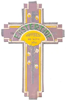 Snowdrop Prints: Snowdrops on a cross-shaped Easter card