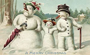 Embossed Prints: The Snowman family