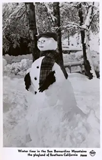 Snowman Prints: Snowman in the San Bernardino Mountains, California, USA