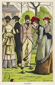 1876 Collection: Social / Croquet in Garden