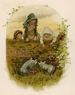 Social / Kids & Pigs 1880S