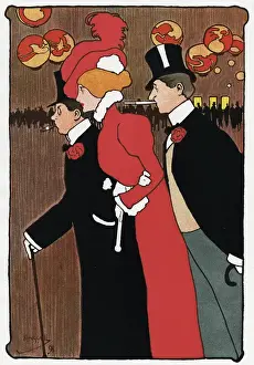 Gents Prints: Social / Two Men / Woman