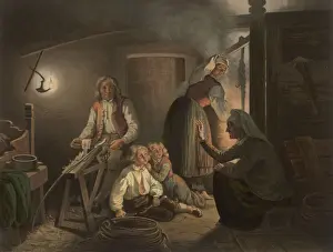 Countrywoman Prints: Social scenes: Norway storyteller, c. 1851