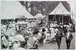 Marquee Prints: Socialising in the clubland lawn. Date: 1901