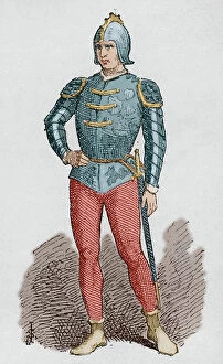 Iberian Collection: Soldier of the Crown of Aragon. Engraving