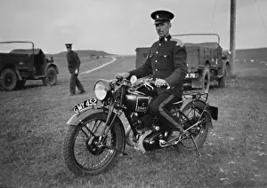 Jeep Prints: Soldier on a motorbike near Okehampton, Devon