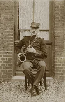 Images Dated 3rd November 2016: Soldier Plays Saxophone