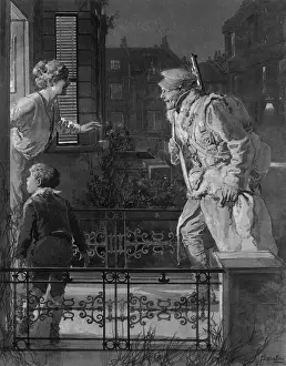 Soldier returning home from the trenches, WW1
