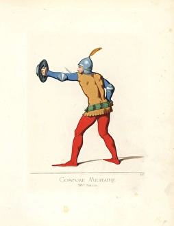Soldier with small shield, sword and plumed Soldier with small shield, sword and plumed
