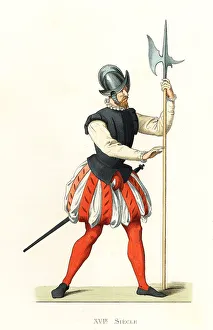Muslin Prints: Soldier of Walloon, Low Countries, 16th century