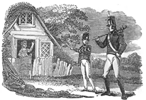 Goodbye Prints: Soldier waving farewell, c. 1800