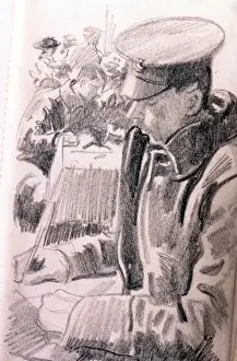 Enlisted Prints: Soldier writing, WW1
