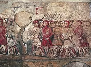 Palau Collection: Soldiers (1300). Military retinue presided by