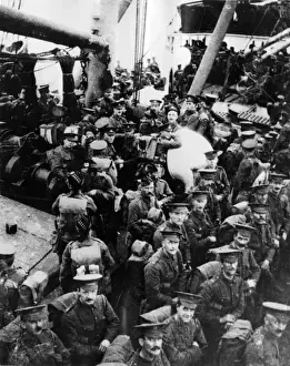 Soldiers on board SS Lake Michigan, WW1