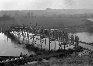 Tidworth Prints: Soldiers on bridge at Tidworth, Wiltshire