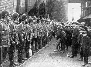 Colliery Collection: Soldiers at Brynkinalt Colliery, 1912