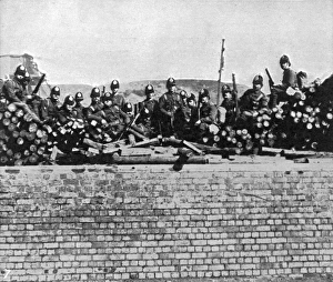 Coal Mining Collection: Soldiers at Brynkinalt Colliery, 1912