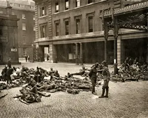 Court Yard Prints: Soldiers at Euston Station during 1912 railway strike