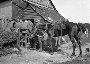 Tidworth Prints: Soldiers and horse at Tidworth, Wiltshire