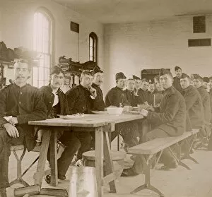 Images Dated 29th November 2019: Soldiers in mess hall of army barracks, South Africa