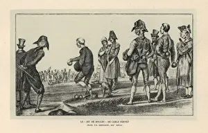 Rene Prints: Soldiers and old men playing boules or petanque