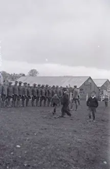 Soldiers on parade, Haverfordwest, South Wales