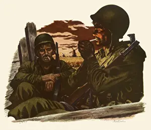 Pictures Now Prints: Soldiers have a Smoke Break Date: 1944