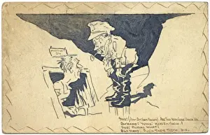 Two soldiers in a trench during WW1