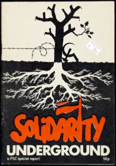 Images Dated 11th January 2018: Solidarity campaign: barbed wire hammer & sickle