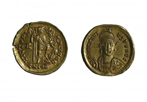 Burgos Gallery: Solidus of Honorius and Arcadius (4th c.). Roman
