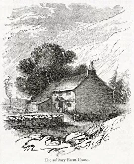 Solitary farmhouse, Langdale, Cumbria, Lake District