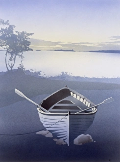 Beautiful Landscapes Gallery: Solitude - Empty Rowing Boat by a Lake