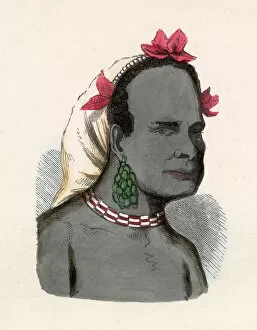 Images Dated 19th March 2021: Solomon Islands: native man of Wanu (1 of 2) Date: mid-19th century