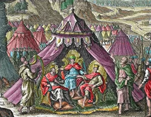 Episode Gallery: Solomon. King of Israel. Engraving. Colored