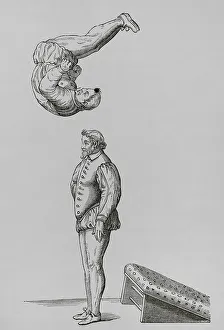 Exercises Prints: Somersault using a springboard. Facsimile of an