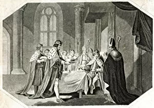 The Son of Henry II entertained by his father