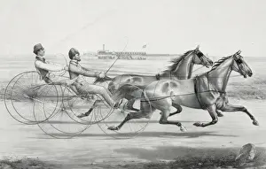 Hale Prints: Sontag and Flora Temple: at the Hale mile pole in 1: 13