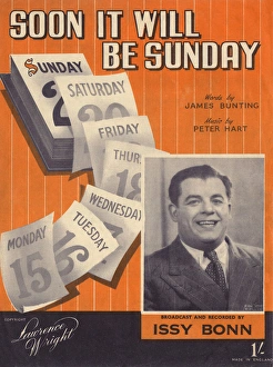 Images Dated 29th August 2017: Soon it will be Sunday - Music Sheet Cover