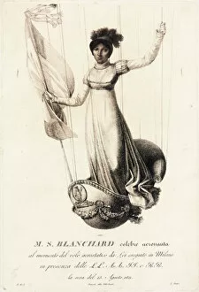 Gondola Collection: Sophie Blanchard in balloon ascent, Milan