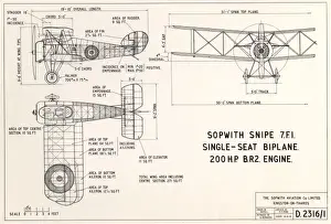 Sopwith Prints: Sopwith 7F1 general arrangement drawing
