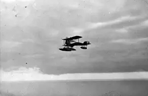 Sopwith Baby seaplane in flight with two Lewis guns