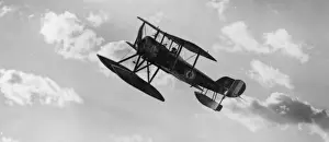 Sopwith Baby seaplane in flight, WW1