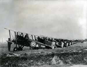 Bi Plane Collection: Sopwith Camel biplanes on an airfield, WW1